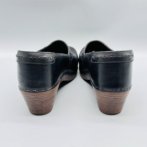 Dansko Shoes Womens 8 Black Leather Clogs Slip On Studded Comfort Work Classic - Picture 7 of 12